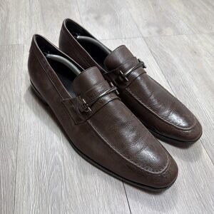 BRUNO MAGLI Italy Horsebit Loafers Mens 13M Cognac Brown Slip On Classy Preppy